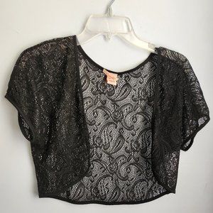 🎉 Candalite Medium (M) Black Lace Crop Cardigan (3/$10)
